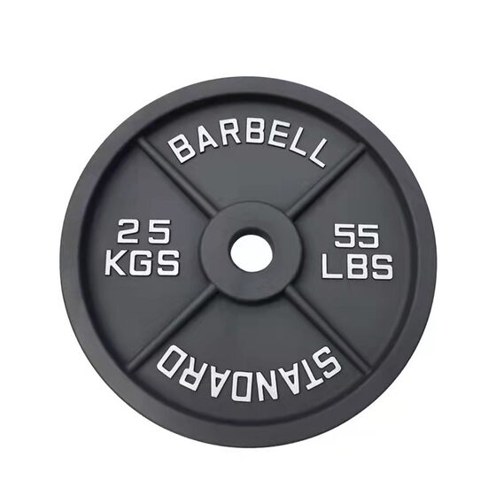 Matte Cast Iron Barbell Plates, Pure Iron Four-Ribbed 1kg Barbell Plates, Squat Exercise Dumbbell Plates, Large Hole Weightlifting Plates