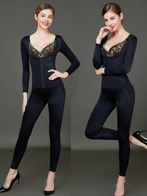 Large size one-piece belly-lifting hip corset underwear postpartum postpartum corset long-sleeved trousers warm body seamless female