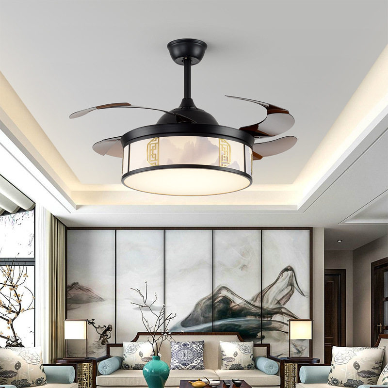 [USD 324.50] New Chinese ceiling fan lamp invisible fan lamp retro ...