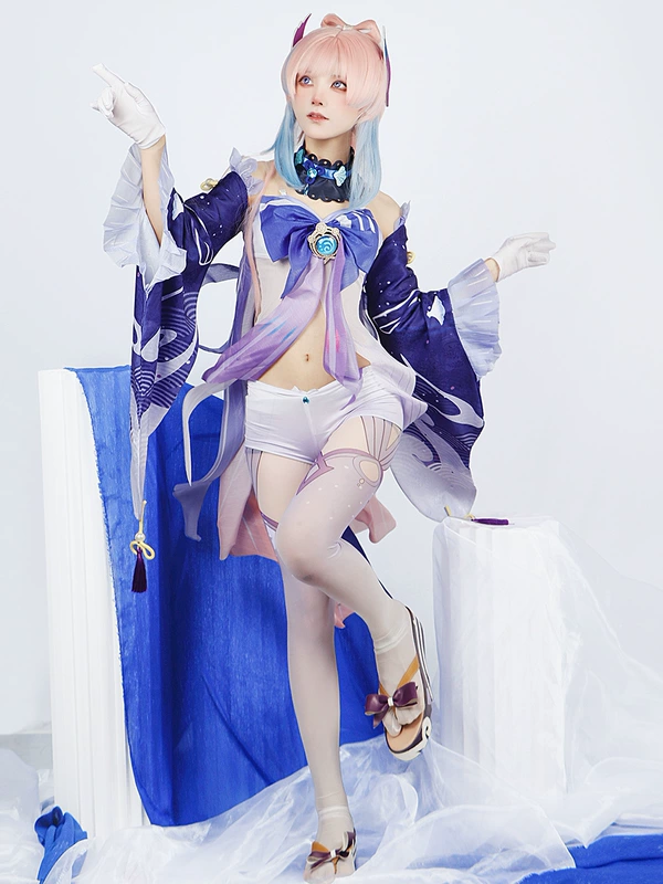 Genshin Cung Điện San Hô Trái Tim Biển cos phù hợp với năm sao Đảo Haizhi hiện nay con người thần miko cosplay trang phục phim hoạt hình tại chỗ