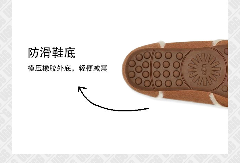 UGG 加州乐福系列 Hailey海丽 保暖女式豆豆鞋 1127441多重优惠折后￥289包邮 2色可选
