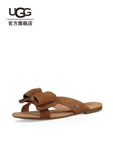 UGG Летние сандалии для отдыха, слайдеры с бантиком, тапочки