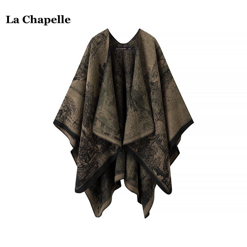 La Chapelle High-End Double-Sided Warm Shawl for Women, New Chinese Style Travel Cape