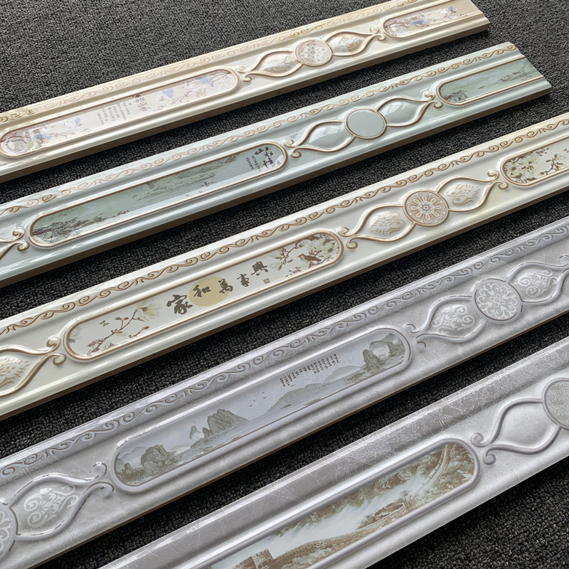 European living room powder room waist line tile 70X800 balcony stairs Kitchen waist line brick wall skirt line pressure edge line