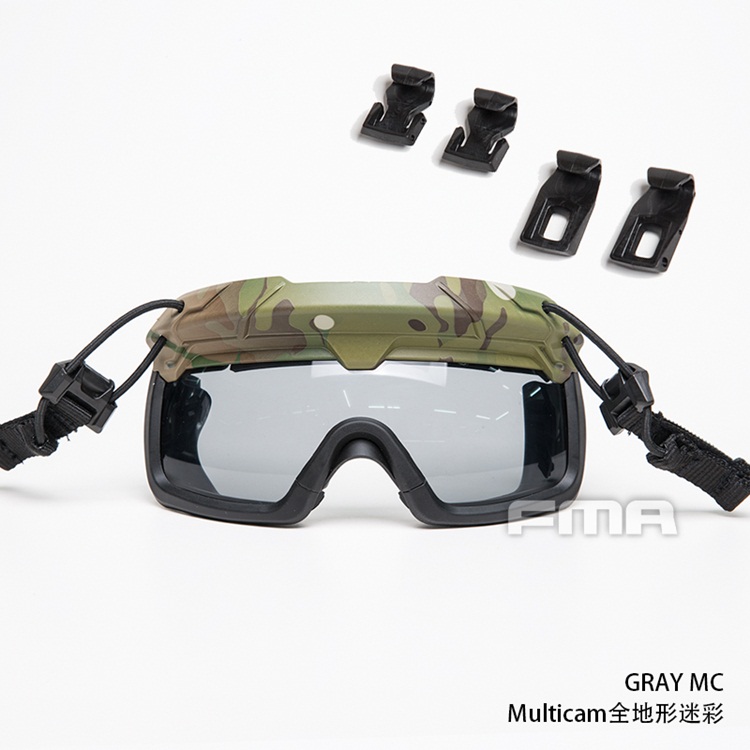 FAST Sea Base High Cut Tactical Helmet Two-Piece Anti-Fog Goggles Field Goggles (Gray Lens)