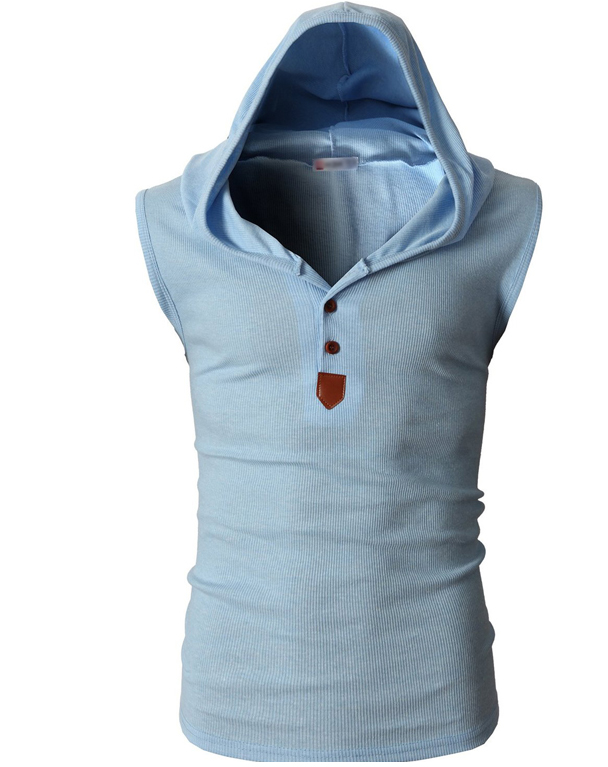 Dệt kim vest nam Hàn Quốc phiên bản của Nhật Bản trùm đầu vest nam triều thương hiệu vest xu hướng cá tính nam mùa hè vest tay áo t-shirt nam