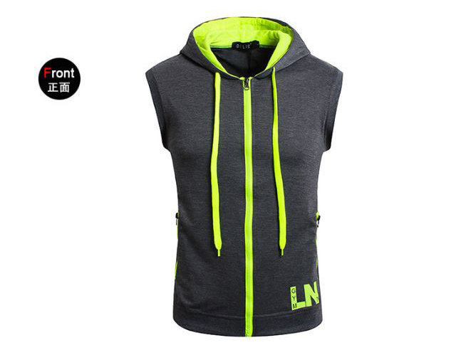 Áo len nam mùa hè trùm đầu Vest thể dục cho nam - Dệt kim Vest vest nam hàn quốc