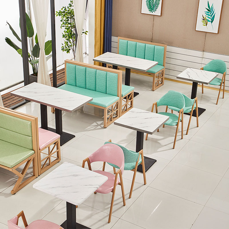 Milk Tea Shop Table And Chairs Brief Custom Barbecue Hotpot Coffee West Restaurant Hotel Iron Art Cassette Sofa Table And Chairs Combination