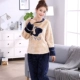 Mùa đông đặc biệt đồ ngủ nhung san hô phụ nữ dày dễ thương cộng với phân bón tăng flannel dịch vụ nhà phù hợp với 200 kg kích thước lớn đồ bộ đẹp