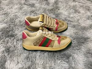 【ice潮流】Gucci 古驰  做旧 绿尾 粉尾 网眼 银线小脏鞋 脏脏鞋