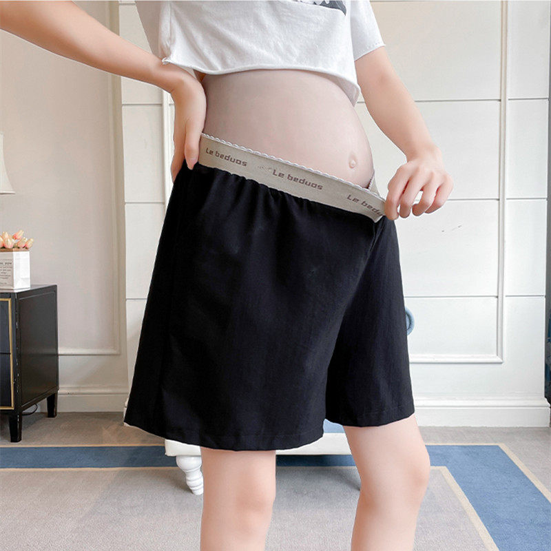 Pregnant women's shorts summer outer wear loose low waist support belly sports and leisure five points thin cotton linen fashion all-match wide-leg pants