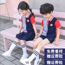 Kindergarten Garden clothes Summer Custom class Summer Short Sleeves College Wind Summer Clothing Pure Cotton 61 Children Play Out