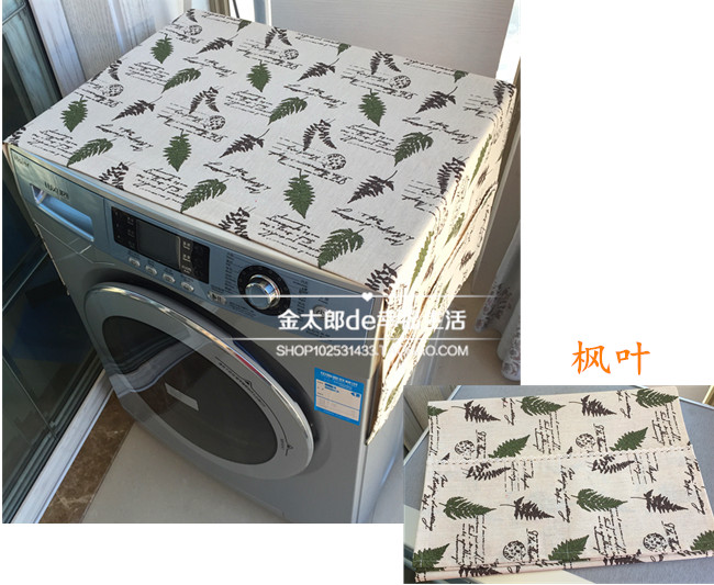 Vải cotton và vải lanh tươi văn học tự động trống máy giặt bao gồm chống thấm bụi che vải bảo vệ tùy chỉnh trùm máy giặt cửa ngang