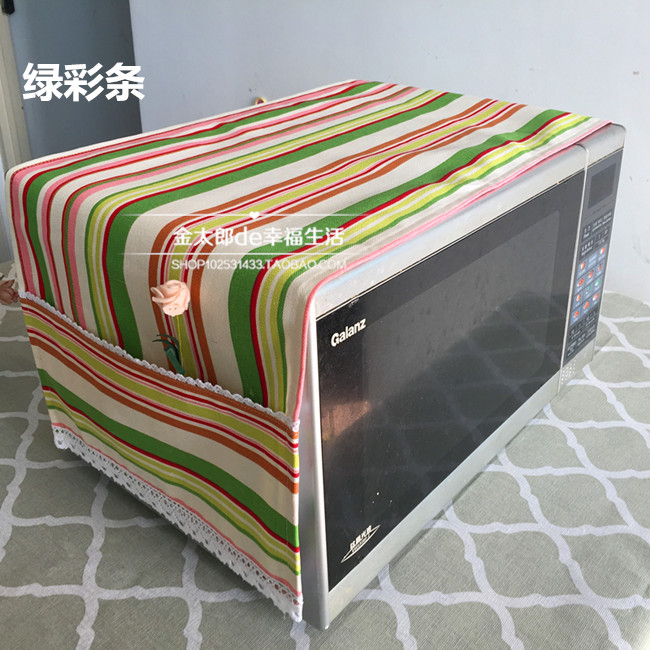 Mới hoạt hình dày kẻ sọc sọc lò vi sóng lò điện bao gồm vải che bụi và dầu bảo vệ tùy chỉnh áo quạt điều hòa