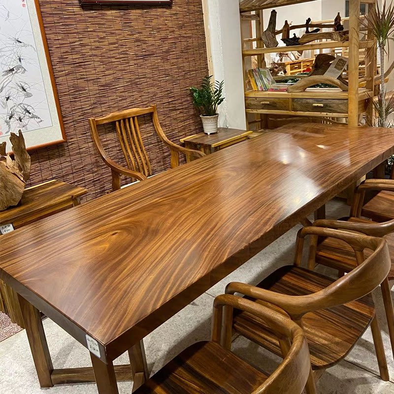 South American Hupeach Wood Solid Wood Large Plate Tea Table Tea Table Log Tea Plate Minimalist Desk Black Walnuts New Chinese Desk