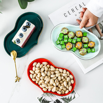 Nordic Home Ceramics Hotel Dishes Calm snack Saucer Glass Trays for Chinese New Year Table snacks disc nis