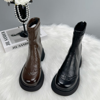 Thick-soled british popular chelsea short boots