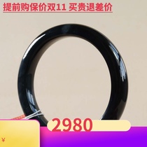 Xinjiang Hetian Jade seed material ink jade bracelet fat round thick strip natural jade stone big ring mouth jade bracelet 63mm mother bracelet