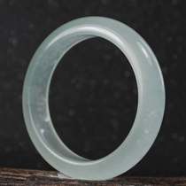 Ice bracelet transparent floating flower jade color blue background jade bracelet Xinjiang womens true jade bracelet natural A goods