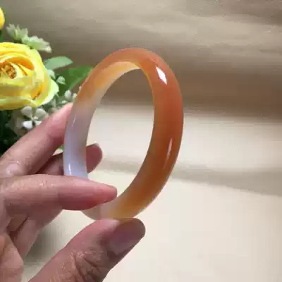 Xinjiang gold silk jade bracelet ice bottom sugar white jade sheep jade bracelet women Natural urhe