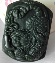 Hetian Jade belt buckle Jade tiger down the mountain tiger waist buckle waist wear