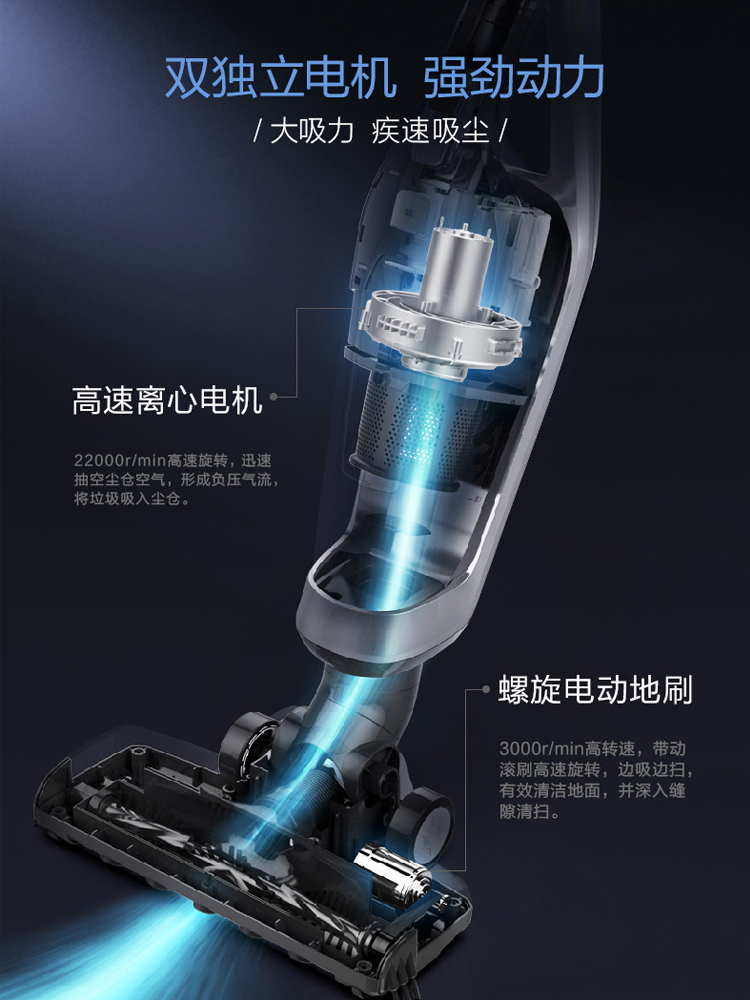 điện máy xanh robot hút bụi Máy hút bụi Supor VCS55A không dây lớn hút bụi dọc hút bụi thu gom bụi cầm tay - Máy hút bụi máy hút thổi bụi