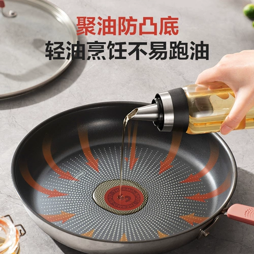 Супер-нержавеющая сталь сковорода Домохозяйственная огненная красная точка на основе масла на основе масла на основе масляной на основе сковороды индукционная плита индукция Wok Universal