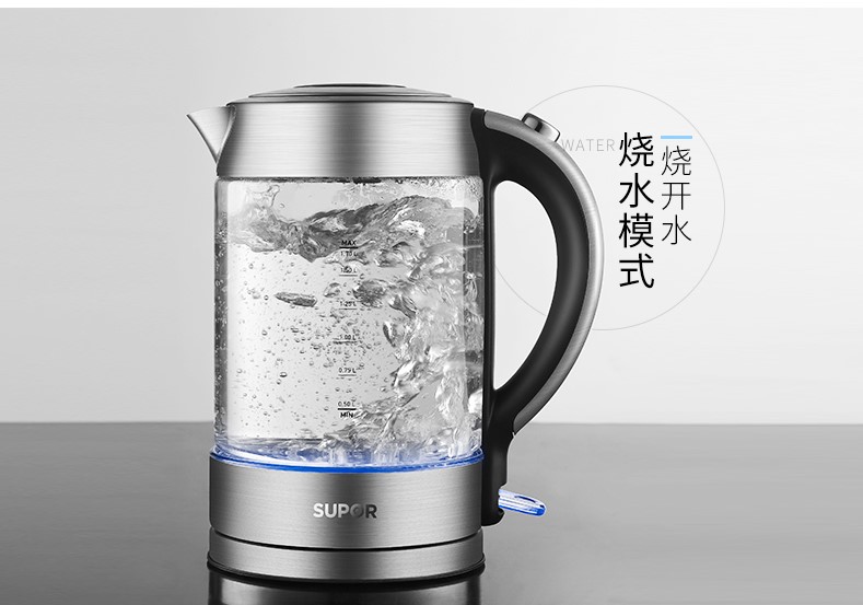 Ấm siêu tốc Supor 17T88A Ấm đun nước điện gia dụng tự động Tắt nguồn bằng thép không gỉ 304 bình siêu tốc mini
