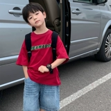 Летняя одежда, детская летняя тонкая футболка для мальчиков, короткий рукав, коллекция 2023