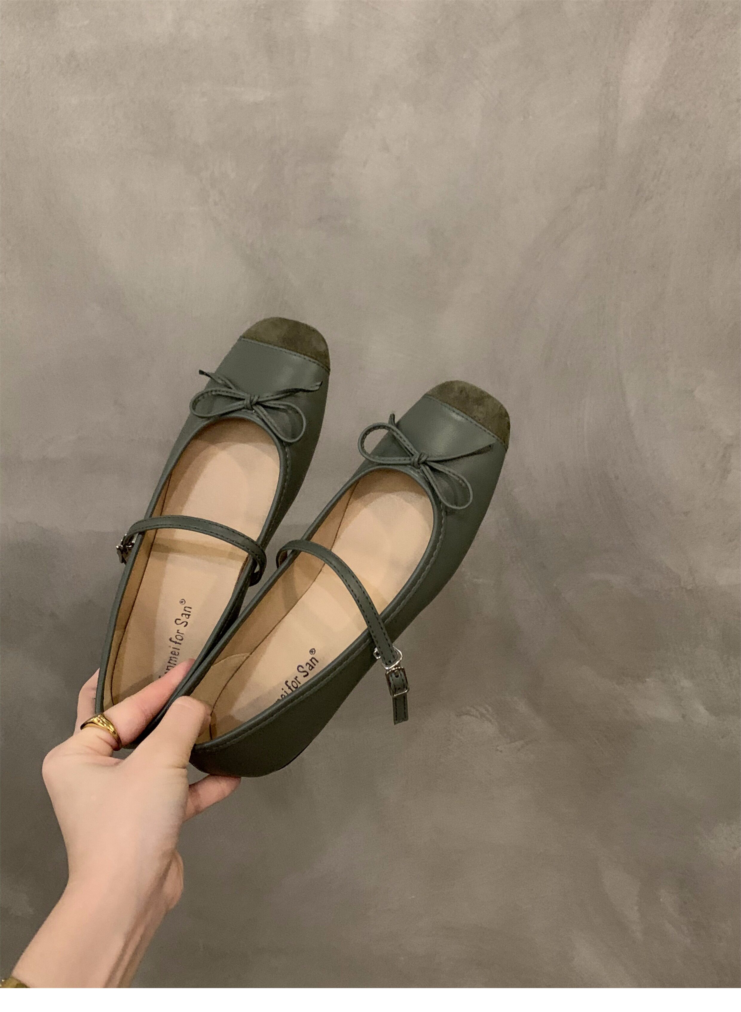 Туфли Мэри Джейн 法式平底小香风玛丽珍红色包鞋女鞋子2024年新款春秋季银色晚晚鞋