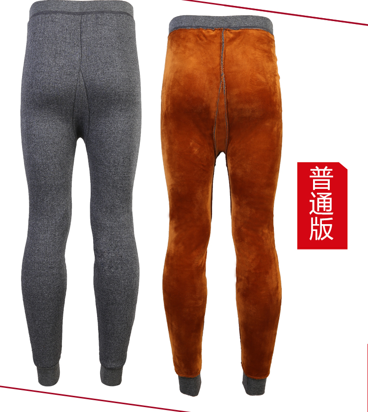 Sợi AB mới hai lớp kéo dài trung niên lỏng lẻo và nhung dày lên đầu gối quần ấm eo quần giữ nhiệt nam đá bóng