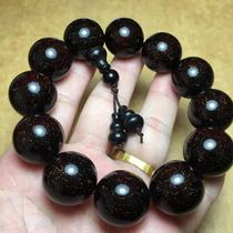 Authentic full gold star Indian old material small leaf rosewood hand string 8mm108 mens Buddha bead bracelet 20mm12