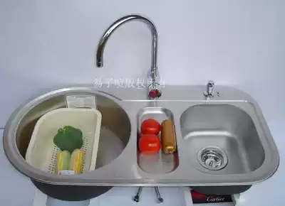 Amei home SUS304 stainless steel double sink super large double tank washbasin foreign trade easy original single extra large extended drawing three basin thick