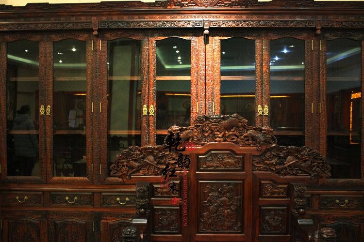 印尼黑酸枝大班台明清古典书房红木家具