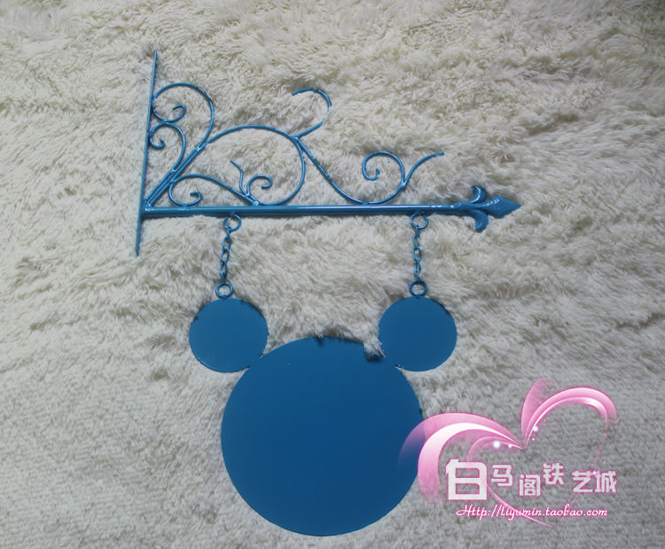 European-style fashion wrought iron billboard kindergarten class brand panda-shaped house sign sign bracket can carry words