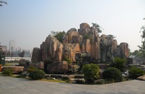 Undertake large rockery cement glass fiber reinforced plastic sculpture site production landscaping GRC animal simulation Tree Pavilion