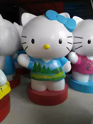 Large outdoor fiberglass sculpture cartoon animal simulation cute kitten ornaments garden courtyard landscape design