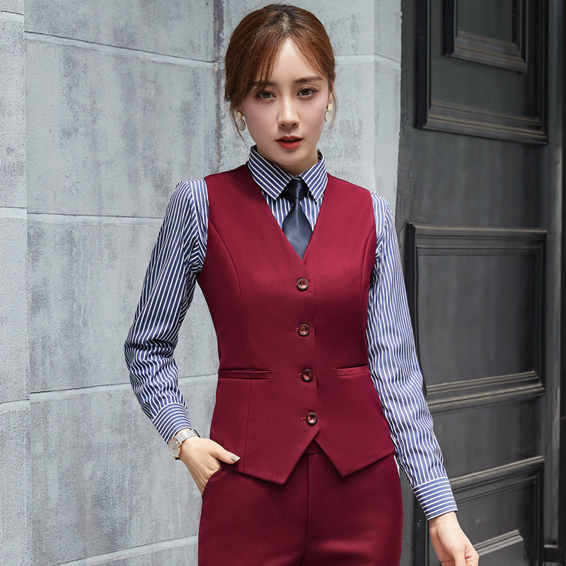 Upscale Serge Suit Cloth Waistcoat Waistcoat Business Positive Dress Bank 4S Store Work Clothes Spring And Autumn