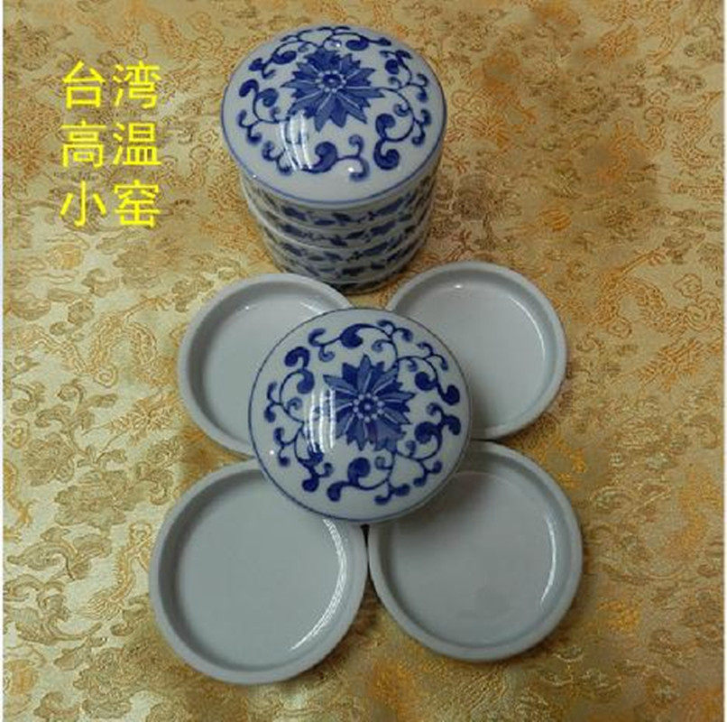 Stackable ceramic five-layer Chinese painting color plate Ink adjustment plate Blue and white porcelain Chinese painting pigment color plate Chinese painting utensils