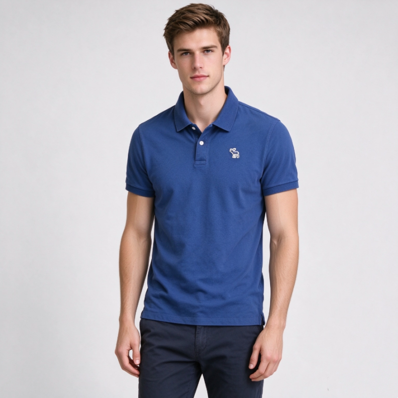 Abercrombie&Fitch New Men's Lapel Short-Sleeved T-Shirt Afpolo Shirt Business Casual Base Shirt Trendy