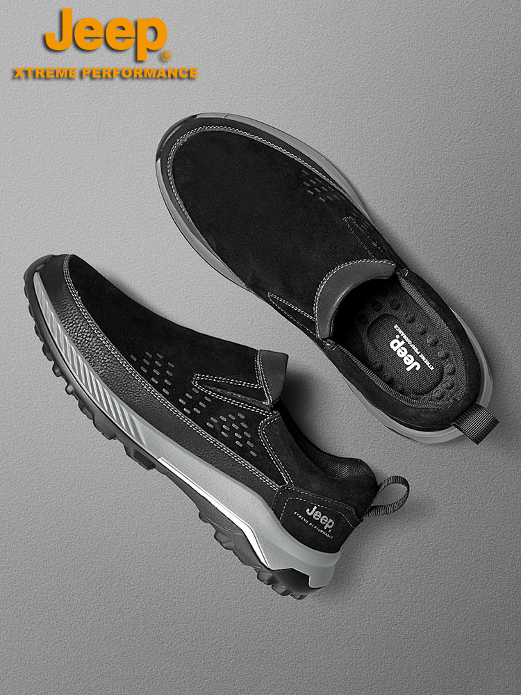 jeep men's shoes autumn winter old geriatric shoes dad shoes leather set foot father shoes non-slip leather shoes bodybuilding shoes