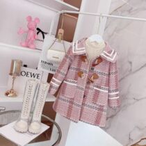 British Next Kitty Girls Jacket Winter 2023 New Mid-Length Korean Style Childrens Padded Woolen Coat