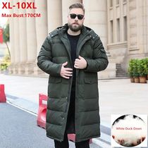 Extra Long Winter White Down Jacket Men 2024 86% Black Cargo