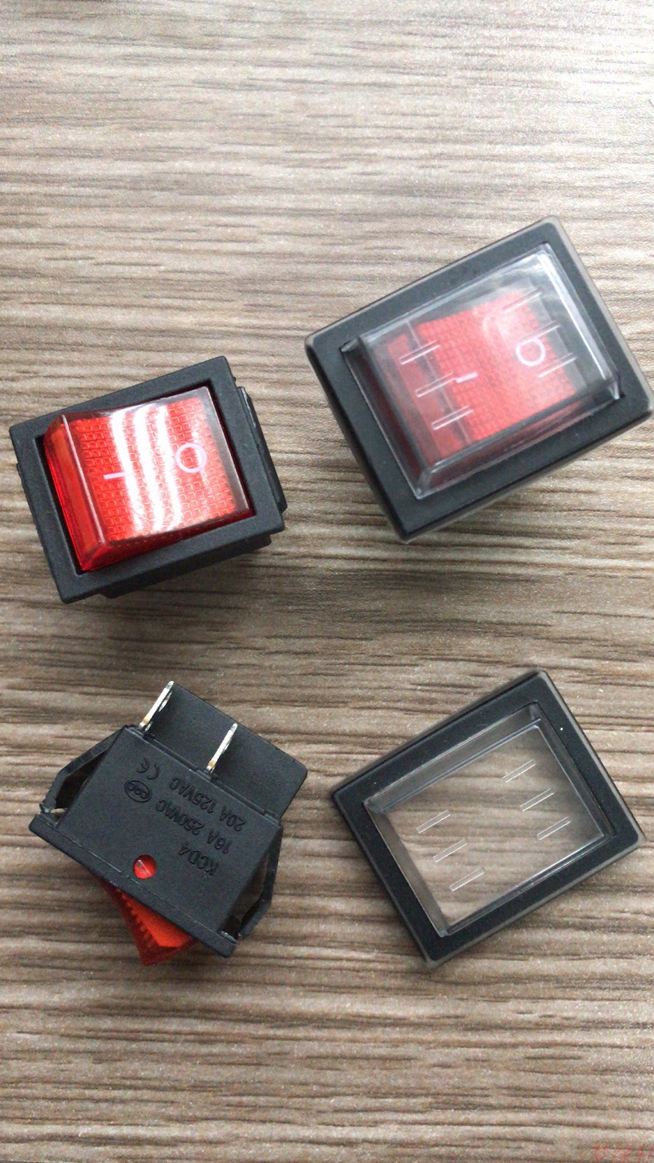 KCD7 大4脚四脚六脚 单灯 翘板船型开关KCD4-201 202 22x28mm