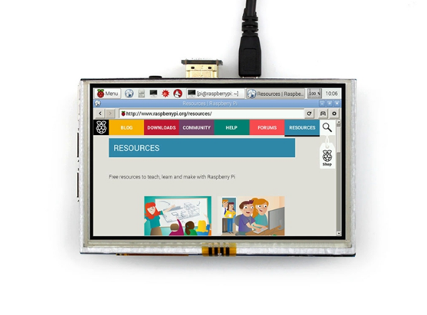 树莓派5寸显示屏 LCD触摸屏 Raspberry pi 3 B+ HDMI显示器插GPIO