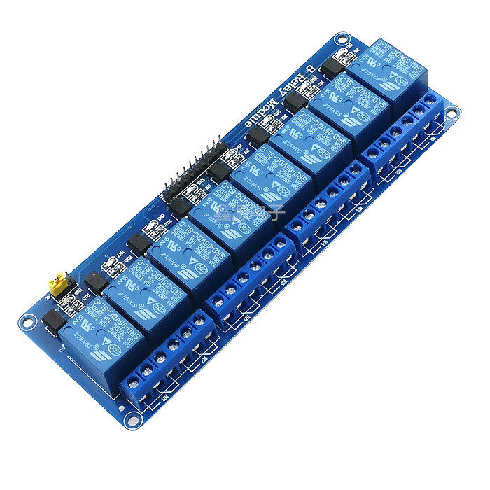 8路继电器模块 5V 带光耦隔离支持AVR/51/PIC 单片机 PLC继电器