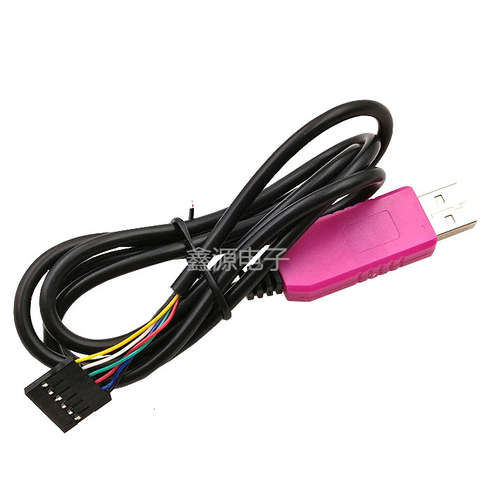 粉红色 6Pin PL2303HXD USB转TTL/RS232 支持WIN/7/8
