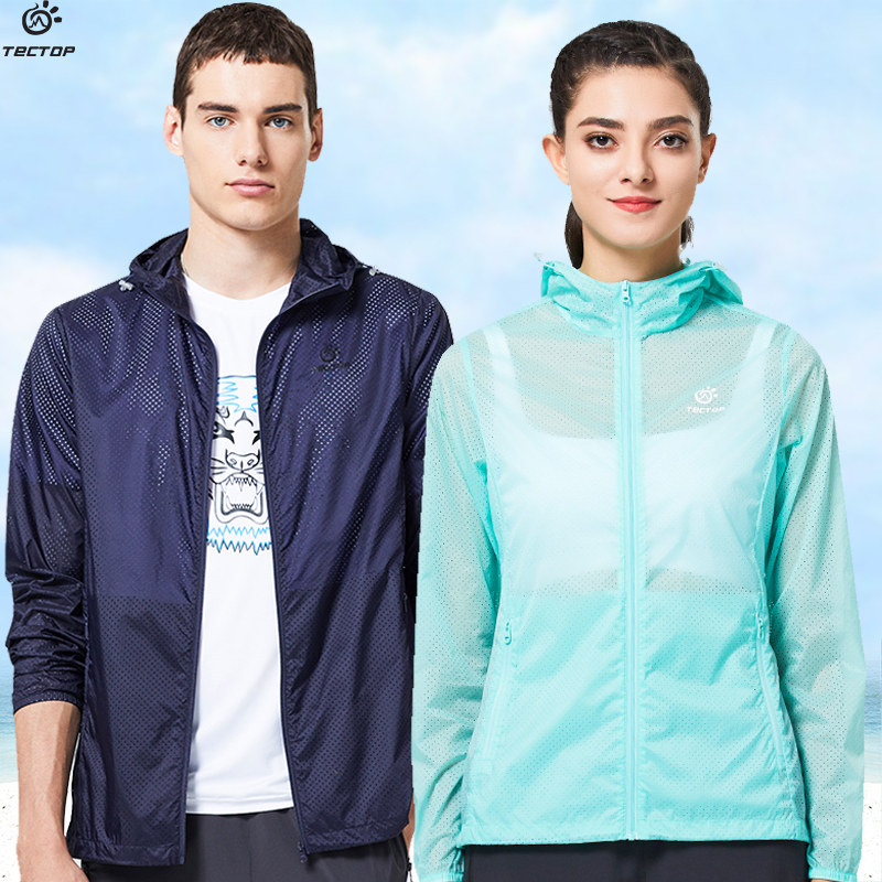 TECHCTOP Exploring Outdoor Spring Summer Sun Protection Clothing for men and women with long sleeves Anti-UV loose Breathable Hat Skin Coat