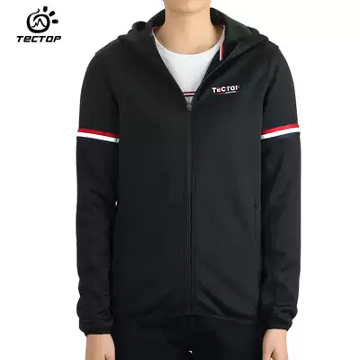 TECTOP exploration outdoor spring and autumn sports hooded ladies thick T-shirt loose breathable sports leisure student clothing