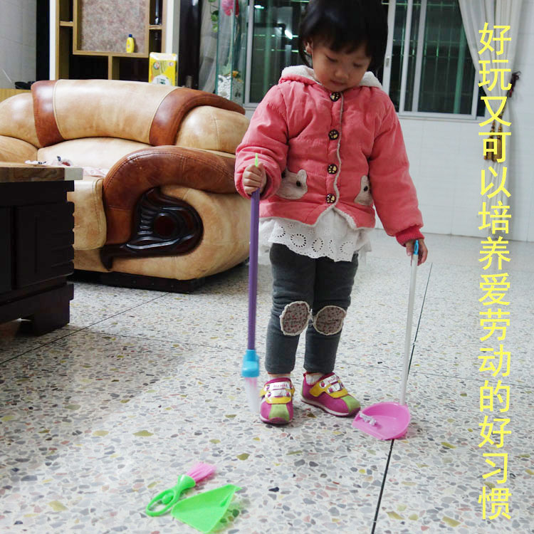 [Lắp ráp 2 phần] chổi đồ chơi trẻ em trẻ em 簸箕 đặt lau dọn lau lau nhà búp bê em bé